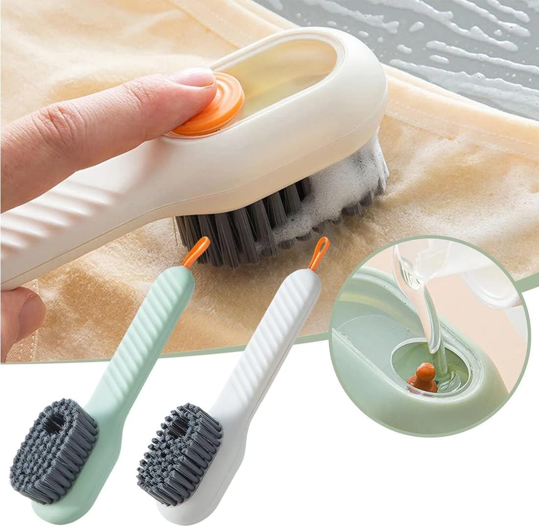 Multi-purpose Shoe Brush Soft Bristle Automatic Liquid Long Handle Cleaning Brush Clothes Board Brush Household Cleaning Tools(random color)