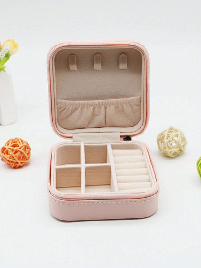 Jewellery Storage Box leather Jewelry Stand Earrings Ring Box Cosmetics Beauty Container Organizer (random color)Made in China