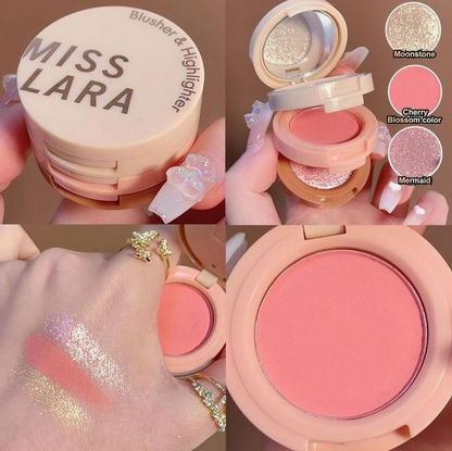 Miss Lara 3-in-1 Blush Palette – Highlighter, Contour & Blush in One, Fine Smooth Texture, Rich Color, Long-Lasting Makeup