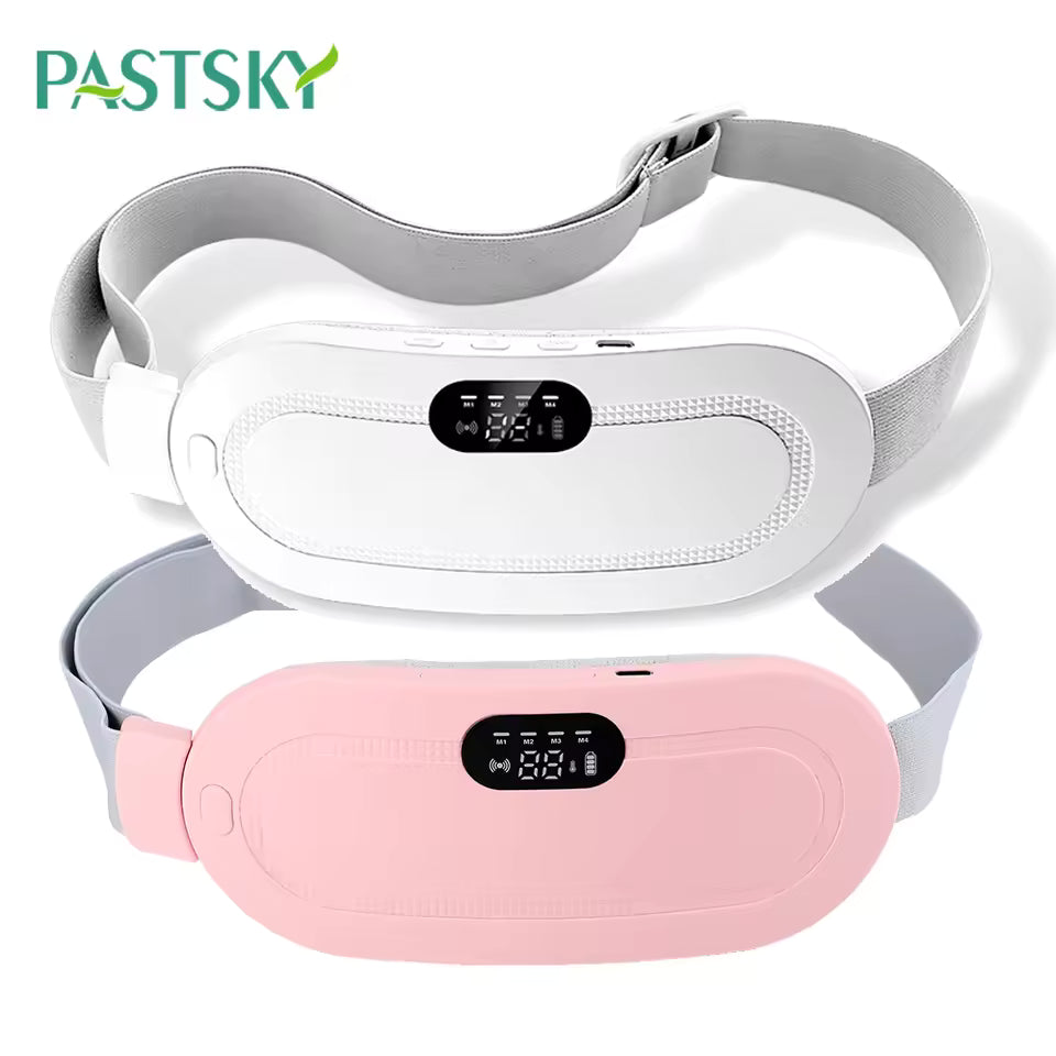 Electric Period Cramp Massager Vibrator Heating Belt for Menstrual Relief Pain Waist Stomach Warming Women Gift Box Packing(random color )